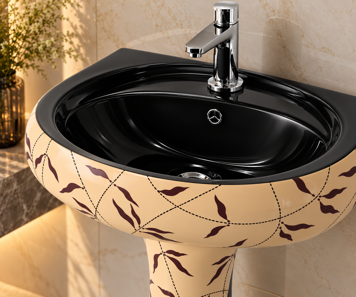 Sonet RP-1076, washbasin with pedestal (view 2)